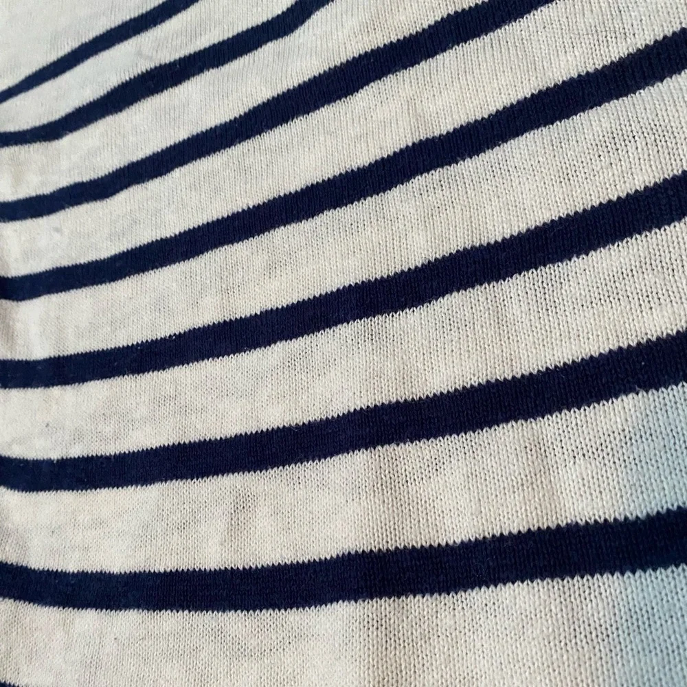 Vineyard Vines- linen cotton blend Knit Pullover v neck striped flare sleeve S - Picture 14 of 16